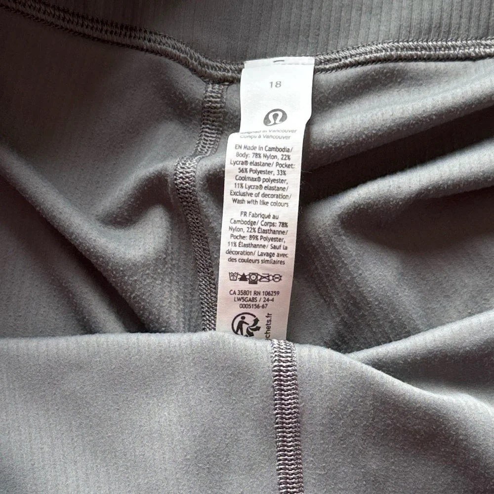 Lululemon Align Ribbed Mini Flare Leggings Pants‎ Size 18 Inseam 32” Gray - Picture 7 of 13